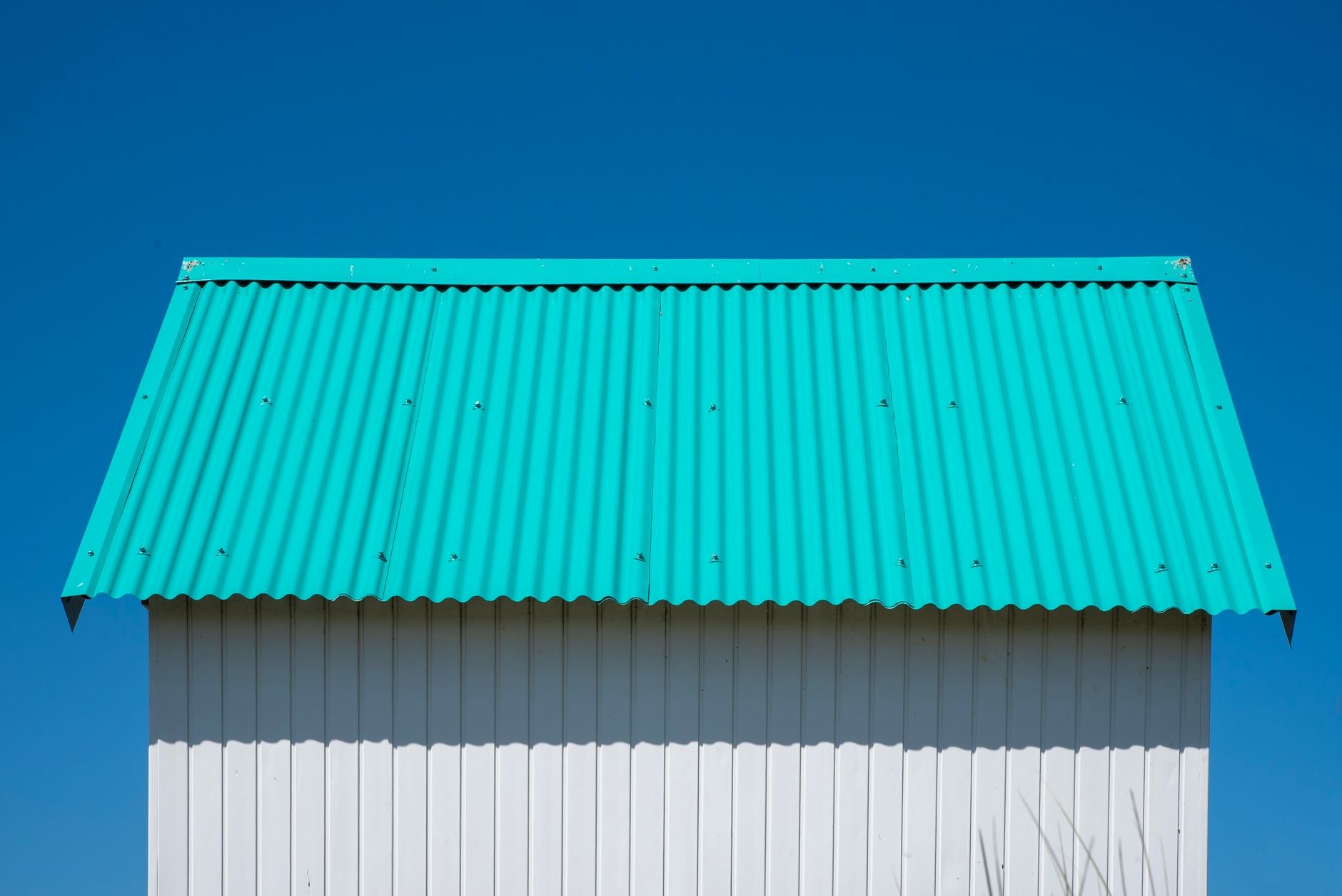 Colour-steel roof against blue sky (sample image)